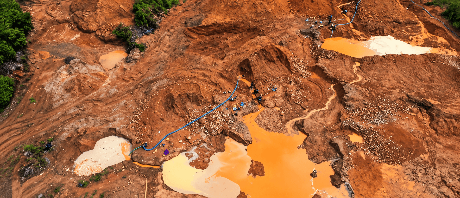 Mine site infrastructure and access roads supporting mining operations